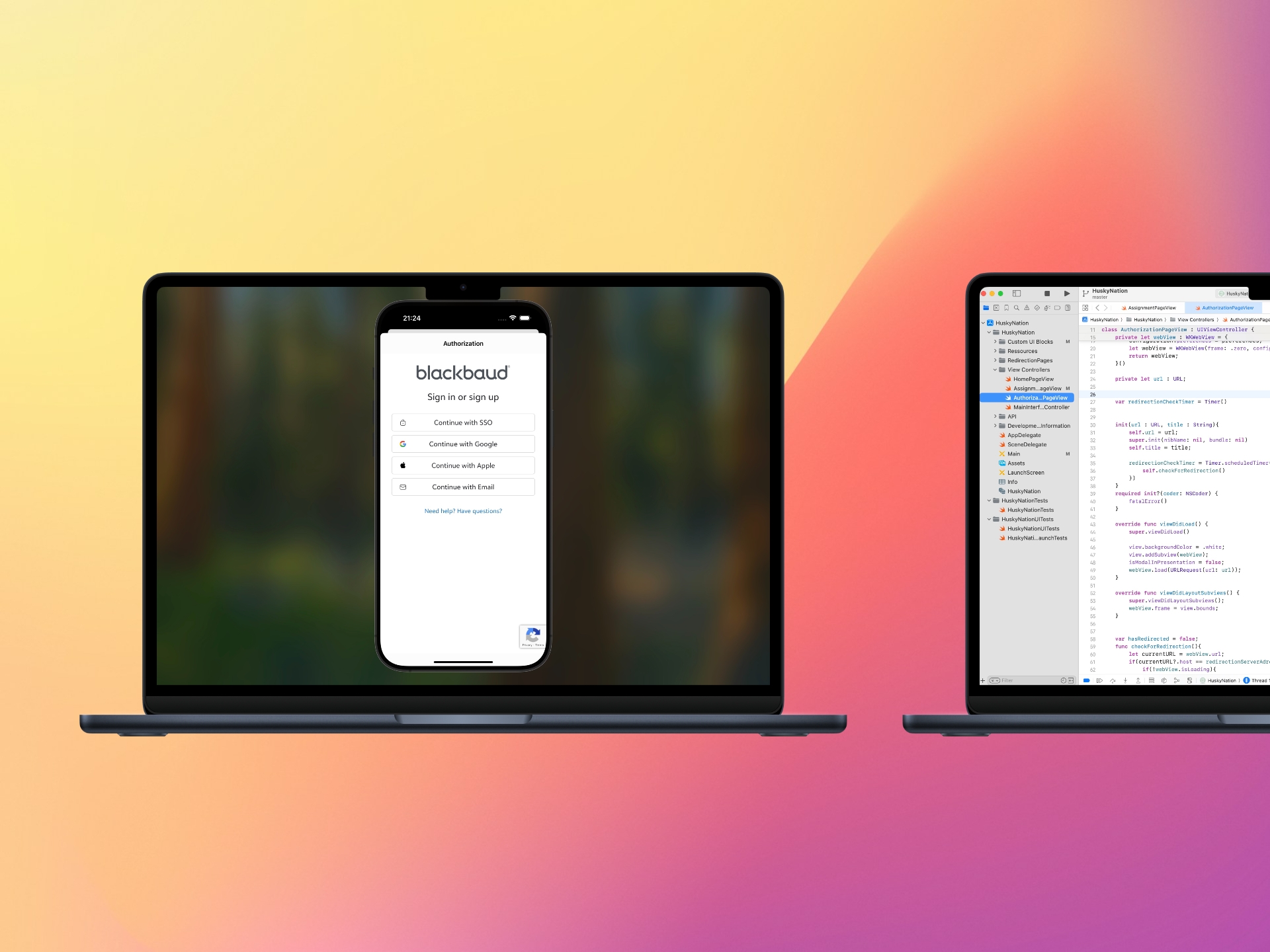 SwiftUI prototype showing simplified homework and grades navigation.