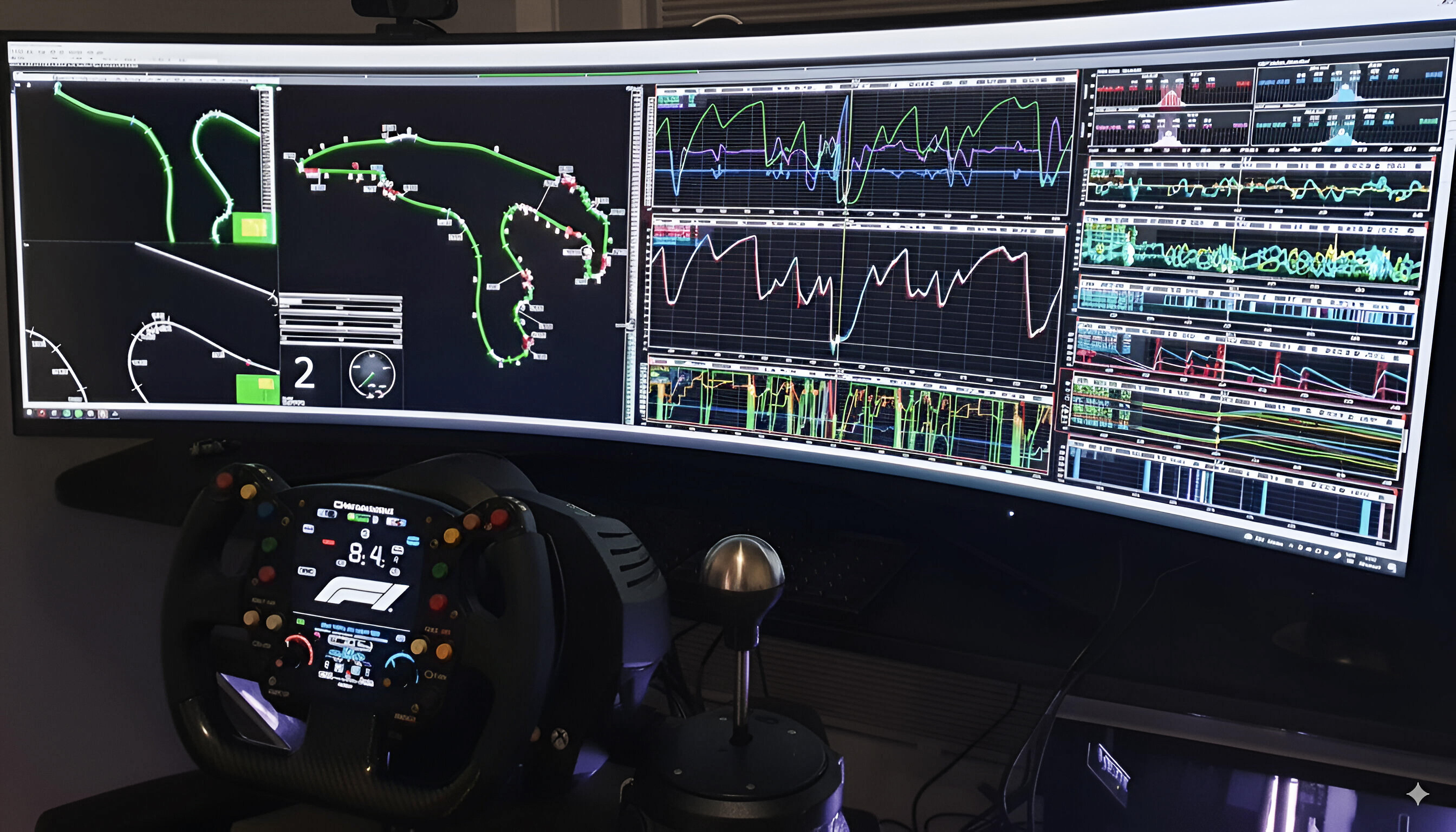 Motec telemetry data display from a racing simulator