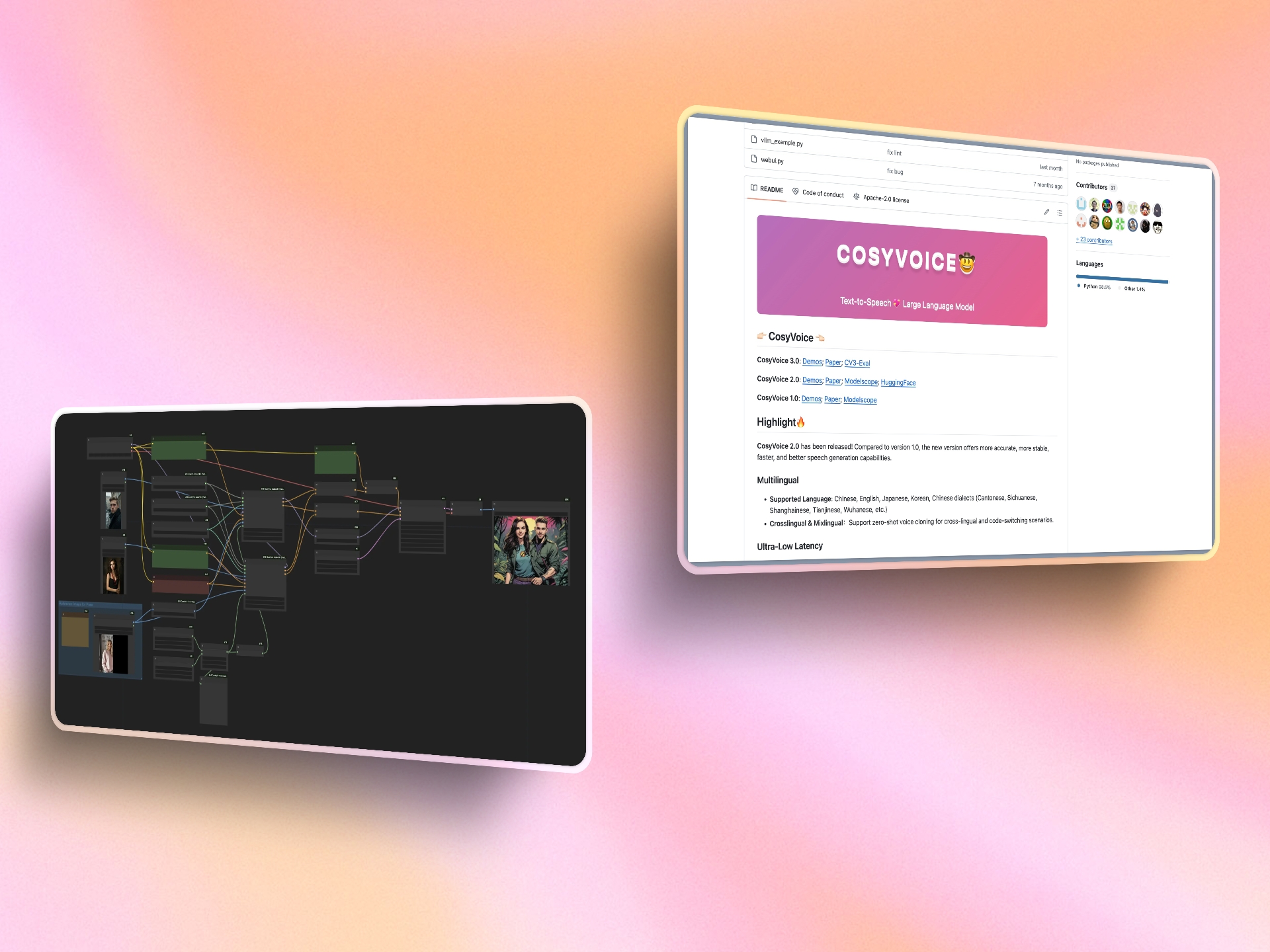 Abstract spectrogram of audio waveforms